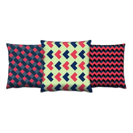 Set 3 perne decorative, AC-4375-4373-4376, 50% Bumbac / 50% Poliester, Multicolor