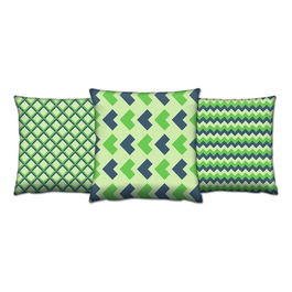 Set 3 perne decorative, AC-4380-4374-4382, 50% Bumbac / 50% Poliester, Multicolor