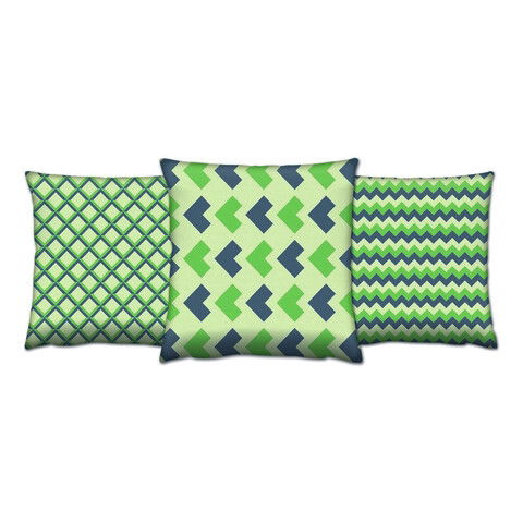 Set 3 perne decorative, AC-4380-4374-4382, 50% Bumbac / 50% Poliester, Multicolor