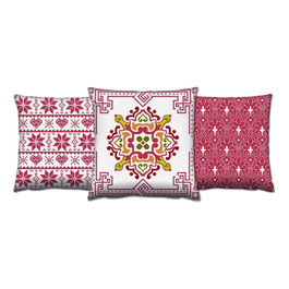 Set 3 perne decorative, AC-4396-4659-4531, 50% Bumbac / 50% Poliester, Multicolor