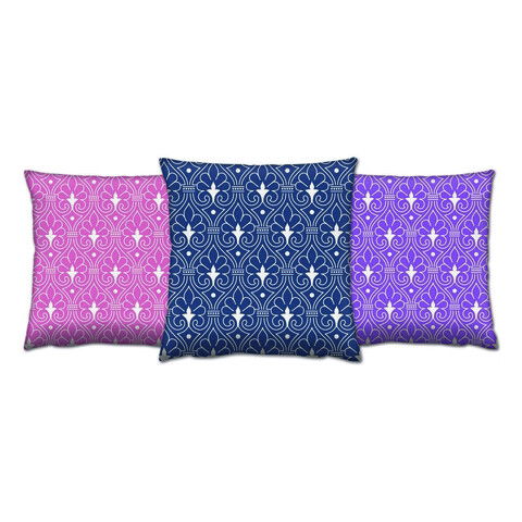 Set 3 perne decorative, AC-4529-4532-4530, 50% Bumbac / 50% Poliester, Multicolor