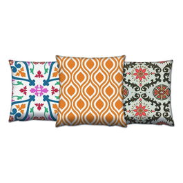 Set 3 perne decorative, AC-4622-4239-4663, 50% Bumbac / 50% Poliester, Multicolor