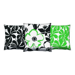 Set 3 perne decorative, AC-4673-4084-4082, 50% Bumbac / 50% Poliester, Multicolor