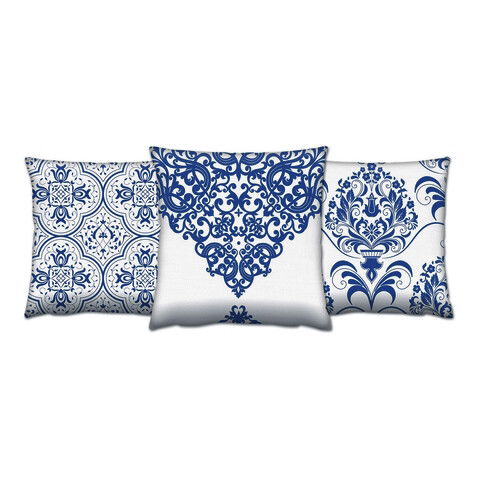Set 3 perne decorative, AC-4670-4672-4671, 50% Bumbac / 50% Poliester, Multicolor