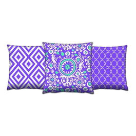 Set 3 perne decorative, AC-4700-4247-4223, 50% Bumbac / 50% Poliester, Multicolor