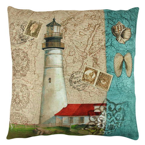 Perna decorativa, A12606, 43x43 cm, 50% Bumbac / 50% Poliester, Multicolor