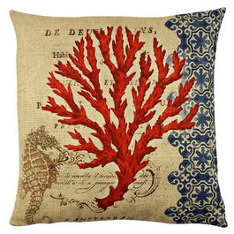 Perna decorativa, A12608, 43x43 cm, 50% Bumbac / 50% Poliester, Multicolor