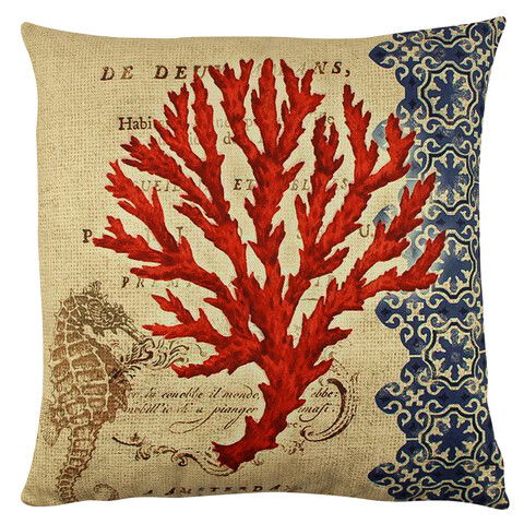 Perna decorativa, A12608, 43x43 cm, 50% Bumbac / 50% Poliester, Multicolor