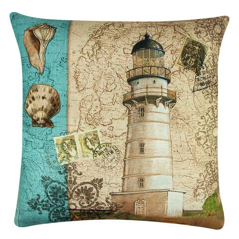 Perna decorativa, A12654, 43x43 cm, 50% Bumbac / 50% Poliester, Multicolor
