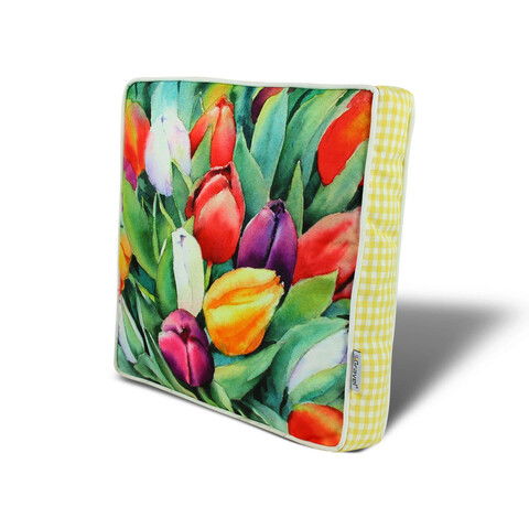 Perna decorativa, YM1076, 42x42 cm, 50% Bumbac / 50% Poliester, Multicolor