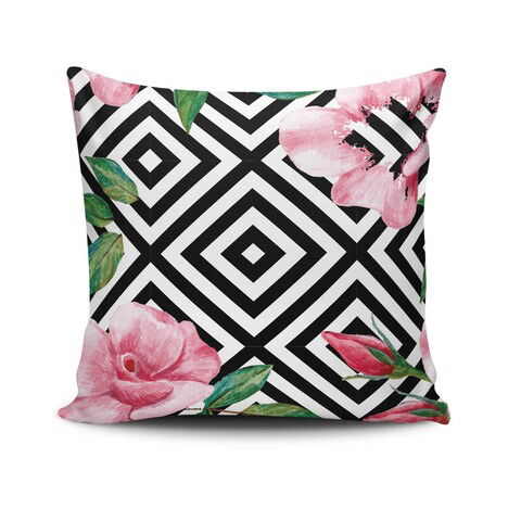 Perna decorativa, NKRLNT-201, 43x43 cm, 50% Bumbac / 50% Poliester, Multicolor