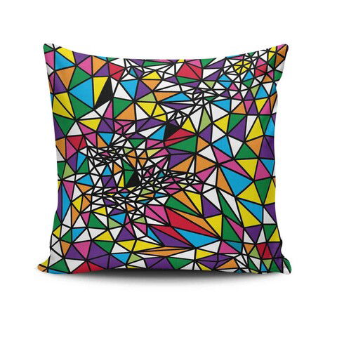 Perna decorativa, NKRLNT-213, 43x43 cm, 50% Bumbac / 50% Poliester, Multicolor