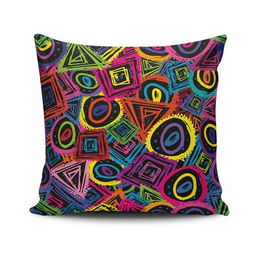 Perna decorativa, NKRLNT-215, 43x43 cm, 50% Bumbac / 50% Poliester, Multicolor
