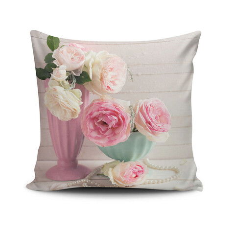 Perna decorativa, NKRLNT-250, 43x43 cm, 50% Bumbac / 50% Poliester, Multicolor