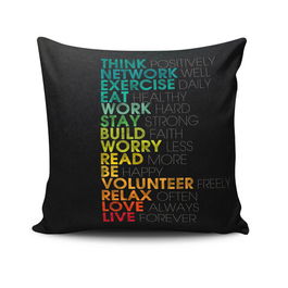 Perna decorativa, NKRLNT-263, 43x43 cm, 50% Bumbac / 50% Poliester, Multicolor