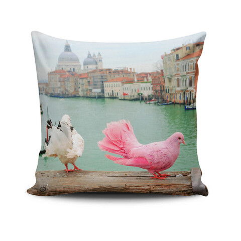 Perna decorativa, NKRLNT-272, 43x43 cm, 50% Bumbac / 50% Poliester, Multicolor