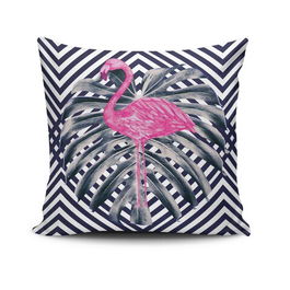 Perna decorativa, NKRLNT-280, 43x43 cm, 50% Bumbac / 50% Poliester, Multicolor