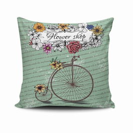 Perna decorativa, NKRLNT-296, 43x43 cm, 50% Bumbac / 50% Poliester, Multicolor