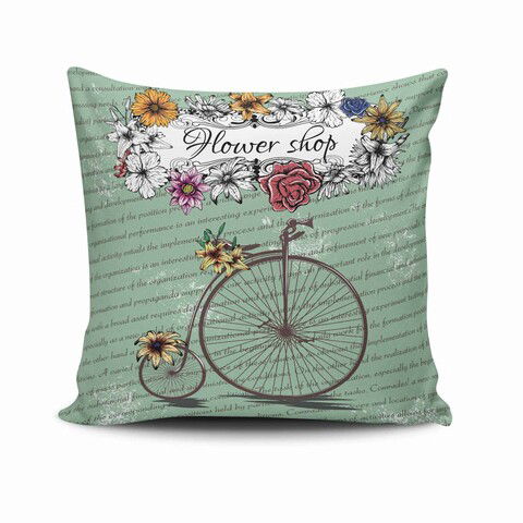 Perna decorativa, NKRLNT-296, 43x43 cm, 50% Bumbac / 50% Poliester, Multicolor