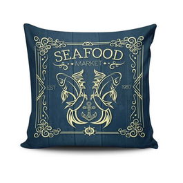 Perna decorativa, NKRLNT-312, 43x43 cm, 50% Bumbac / 50% Poliester, Multicolor
