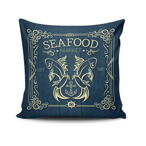 Perna decorativa, NKRLNT-312, 43x43 cm, 50% Bumbac / 50% Poliester, Multicolor