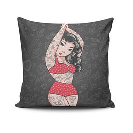 Perna decorativa, NKRLNT-331, 43x43 cm, 50% Bumbac / 50% Poliester, Multicolor