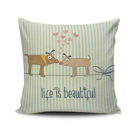 Perna decorativa, NKRLNT-339, 43x43 cm, 50% Bumbac / 50% Poliester, Multicolor