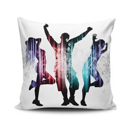 Perna decorativa, NKRLNT-343, 43x43 cm, 50% Bumbac / 50% Poliester, Multicolor