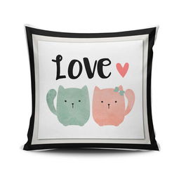 Perna decorativa, NKRLNT-346, 43x43 cm, 50% Bumbac / 50% Poliester, Multicolor