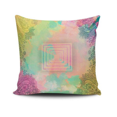 Perna decorativa, NKRLNT-359, 43x43 cm, 50% Bumbac / 50% Poliester, Multicolor