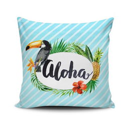 Perna decorativa, NKRLNT-360, 43x43 cm, 50% Bumbac / 50% Poliester, Multicolor