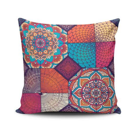 Perna decorativa, NKRLNT-374, 43x43 cm, 50% Bumbac / 50% Poliester, Multicolor