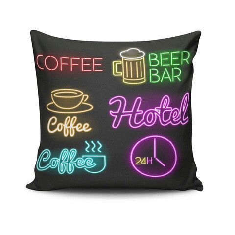 Perna decorativa, NKRLNT-388, 43x43 cm, 50% Bumbac / 50% Poliester, Multicolor