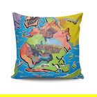 Perna decorativa, BRKRLNT-2, 43x43 cm, 50% Bumbac / 50% Poliester, Multicolor