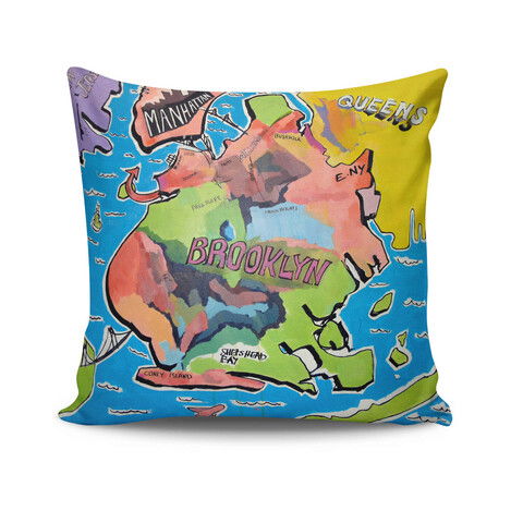 Perna decorativa, BRKRLNT-2, 43x43 cm, 50% Bumbac / 50% Poliester, Multicolor
