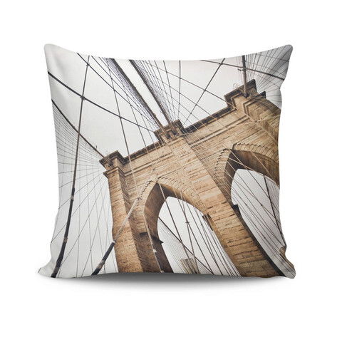Perna decorativa, BRKRLNT-4, 43x43 cm, 50% Bumbac / 50% Poliester, Multicolor