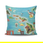 Perna decorativa, KRLNTHW-2, 43x43 cm, 50% Bumbac / 50% Poliester, Multicolor