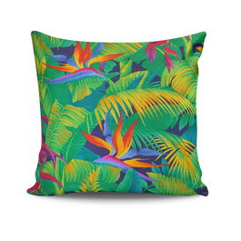 Perna decorativa, KRLNTHW-5, 43x43 cm, 50% Bumbac / 50% Poliester, Multicolor