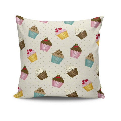 Perna decorativa, NKRLNT-009, 43x43 cm, 50% Bumbac / 50% Poliester, Multicolor
