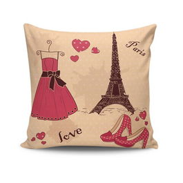 Perna decorativa, NKRLNT-014, 43x43 cm, 50% Bumbac / 50% Poliester, Multicolor