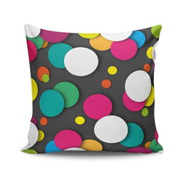 Perna decorativa, NKRLNT-025, 43x43 cm, 50% Bumbac / 50% Poliester, Multicolor