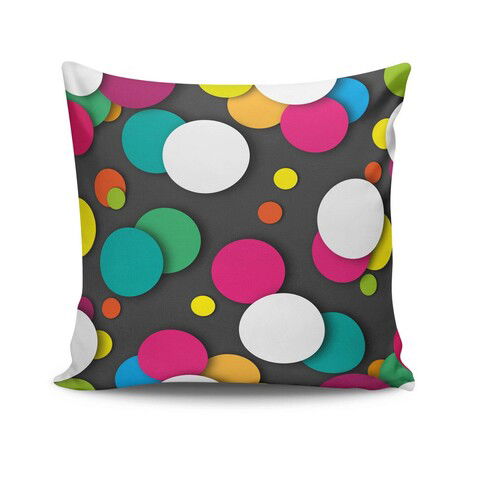 Perna decorativa, NKRLNT-025, 43x43 cm, 50% Bumbac / 50% Poliester, Multicolor
