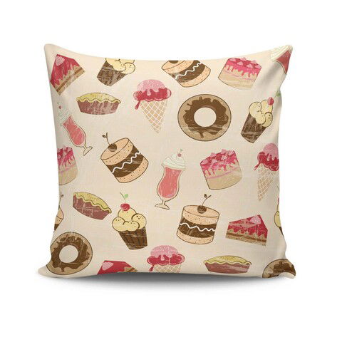 Perna decorativa, NKRLNT-028, 43x43 cm, 50% Bumbac / 50% Poliester, Multicolor