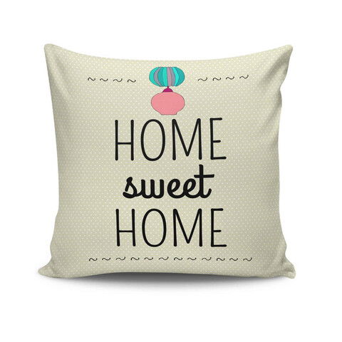 Perna decorativa, NKRLNT-033, 43x43 cm, 50% Bumbac / 50% Poliester, Multicolor