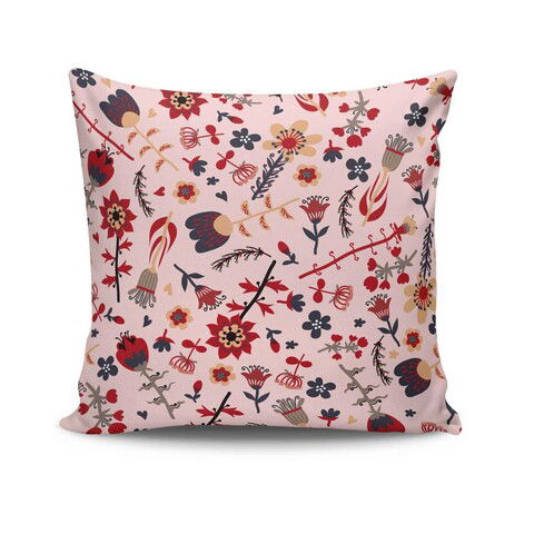 Perna decorativa, NKRLNT-052, 43x43 cm, 50% Bumbac / 50% Poliester, Multicolor