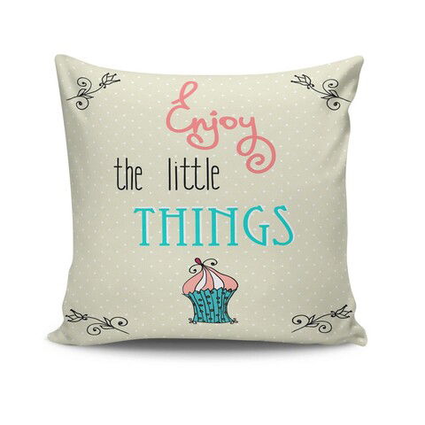 Perna decorativa, NKRLNT-063, 43x43 cm, 50% Bumbac / 50% Poliester, Multicolor