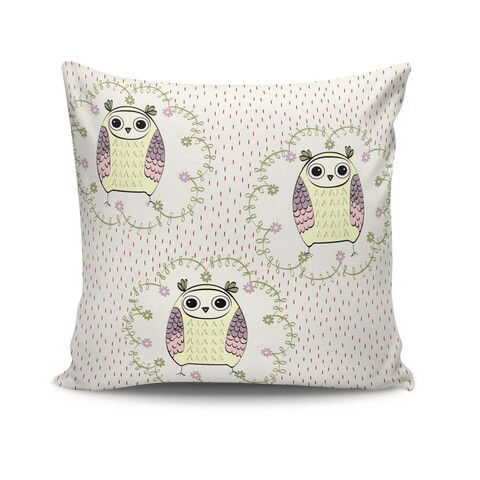 Perna decorativa, NKRLNT-079, 43x43 cm, 50% Bumbac / 50% Poliester, Multicolor
