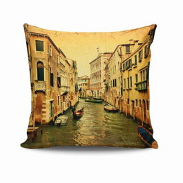 Perna decorativa, NKRLNT-102, 43x43 cm, 50% Bumbac / 50% Poliester, Multicolor