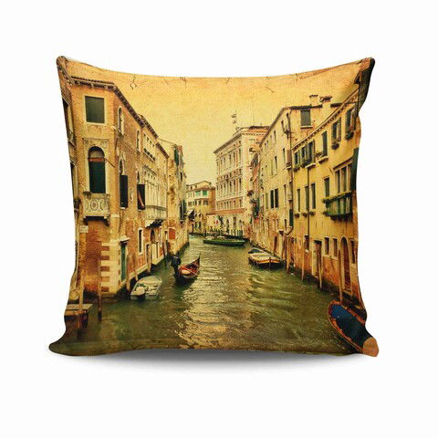 Perna decorativa, NKRLNT-102, 43x43 cm, 50% Bumbac / 50% Poliester, Multicolor