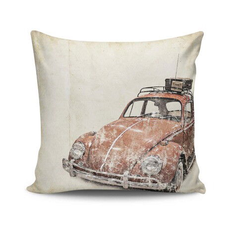 Perna decorativa, NKRLNT-104, 43x43 cm, 50% Bumbac / 50% Poliester, Multicolor